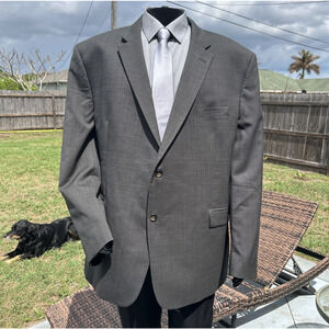 Jos A Bank Mens 54L Brown Wool Tailored Fit 2-Button Blazer Suit Jacket